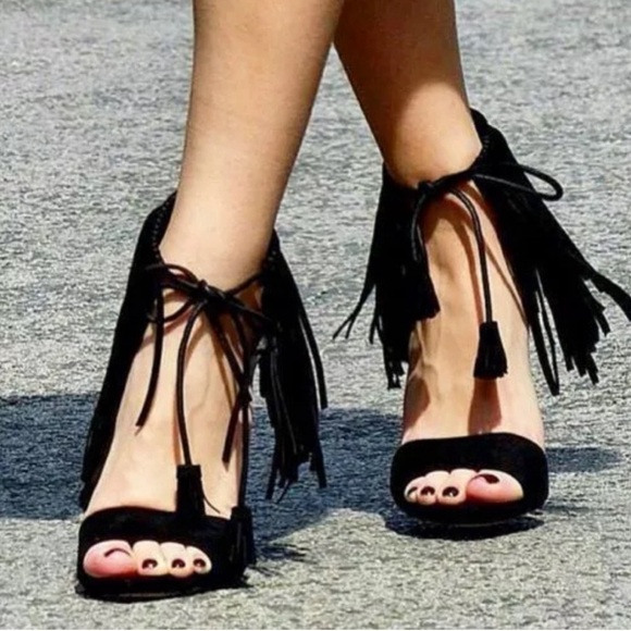 Zara fringe suede heels - Picture 7 of 9